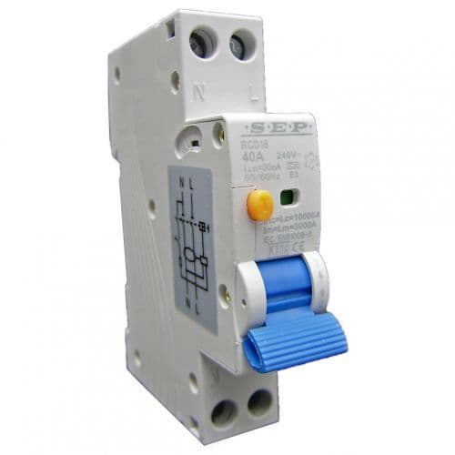 Aardlekschakelaar SEP RCD18 1+N 1 module